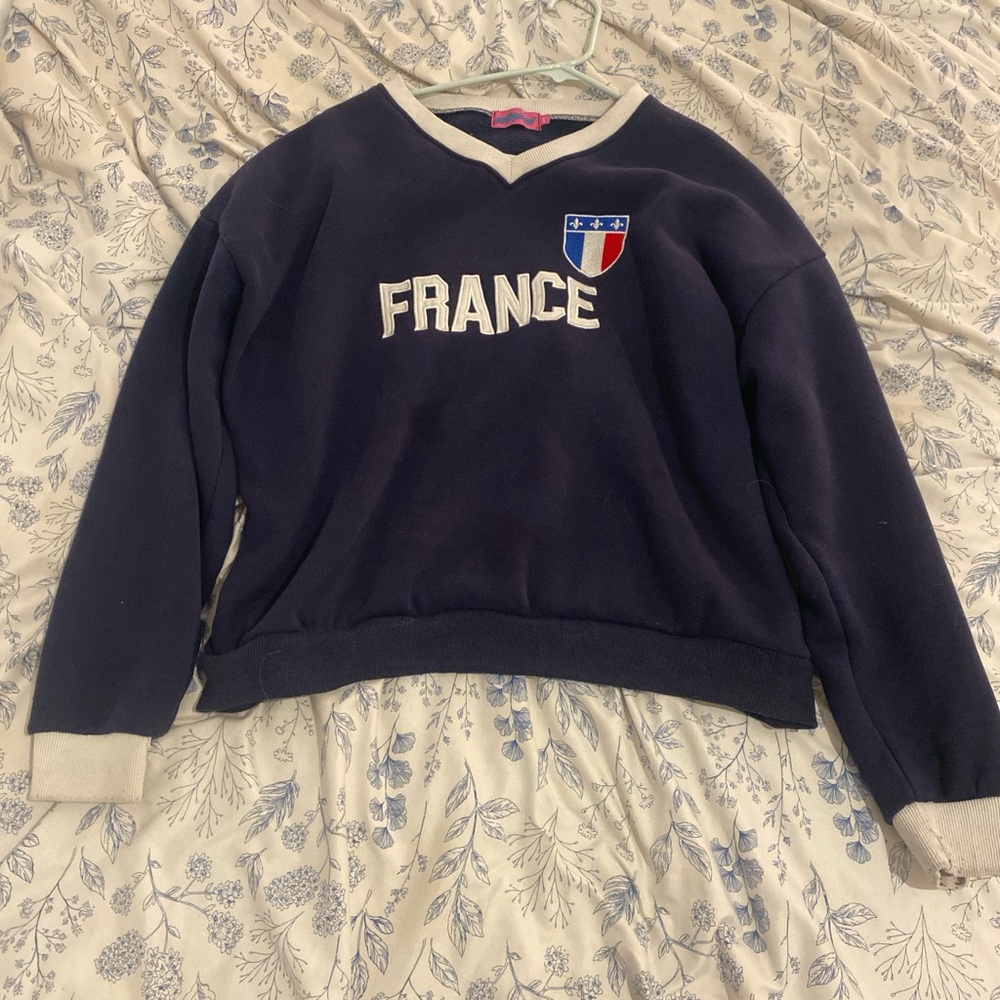 Edikted Navy and White Sweatshirt